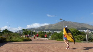 Me with the "Baden Württemberg" flag (that's where I was born), Signal Hill in the back