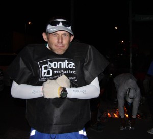 Axel before Comrades 2012 (also down) in the freezing cold Petermaritzburg