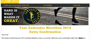 Comrades2014ConfirmationEmail
